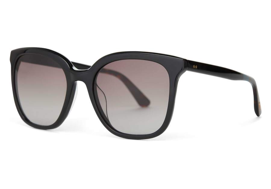 Charmaine Black Handcrafted Sunglasses Side View Opens in a modal