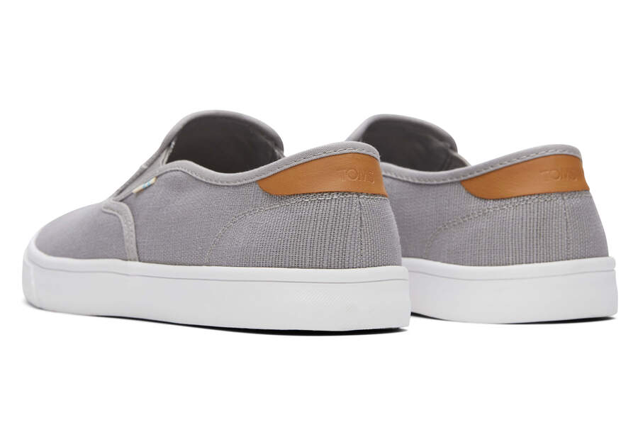 Baja Grey Heritage Canvas Slip On Sneaker Back View Opens in a modal