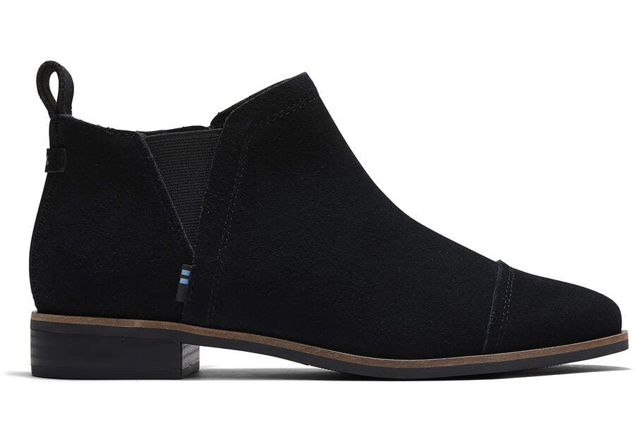 Reese Black Suede Ankle Boot Side View Opens in a modal