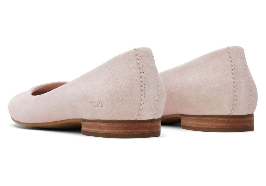 Briella Pink Suede Flat Back View Opens in a modal