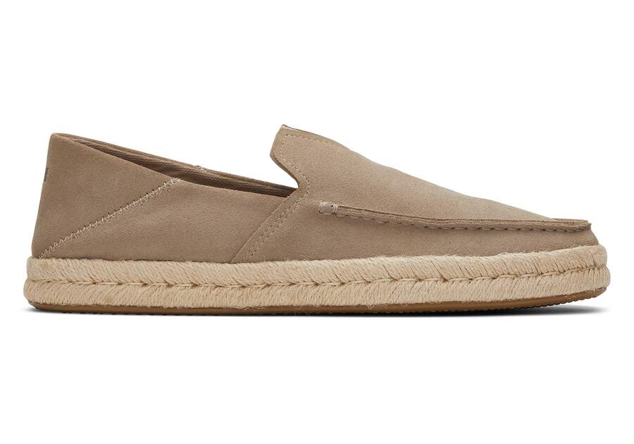 Alonso Taupe Suede Rope Loafer Side View Opens in a modal