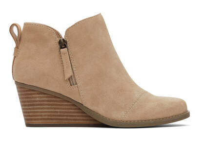 Goldie Oatmeal Suede Wedge Boot