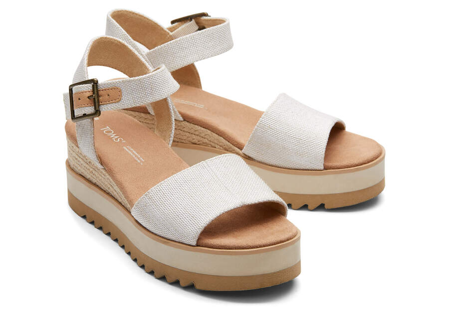 Diana Natural Wedge Wide Sandal Front View Opens in a modal