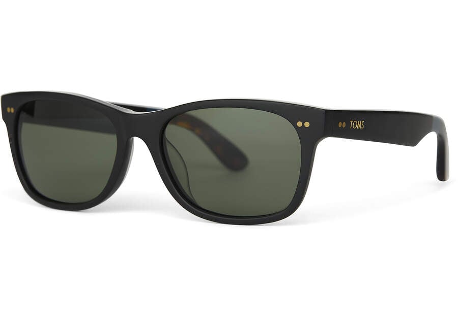 Beachmaster 301 Black Polarized Handcrafted Sunglasses Side View Opens in a modal