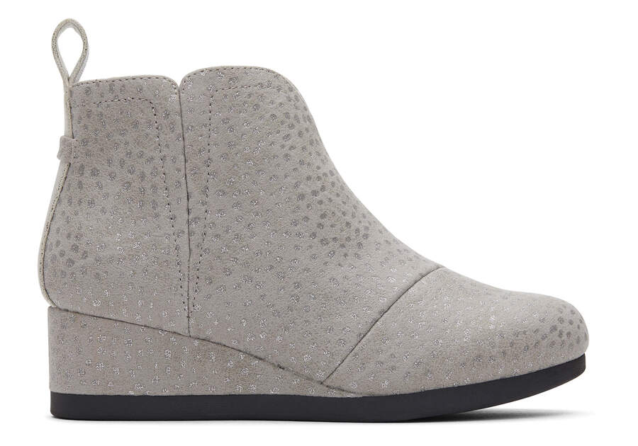 Youth Clare Grey Wedge Kids Boot Side View Opens in a modal