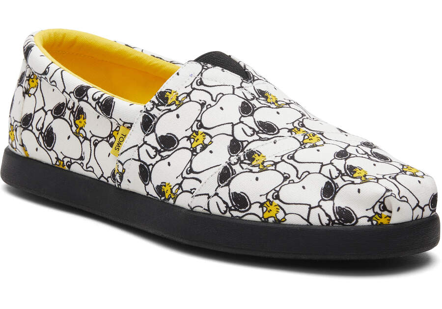Mens TOMS X Peanuts Alp Fwd Snoopy and Woodstock Print Espadrille | TOMS