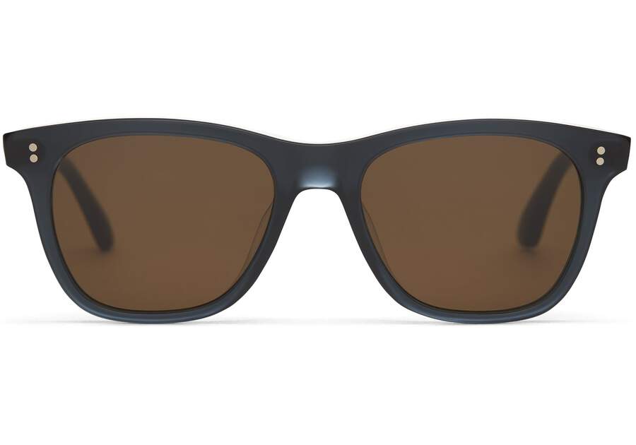 Fitzpatrick Black Teal Handcrafted Sunglasses Front View Opens in a modal