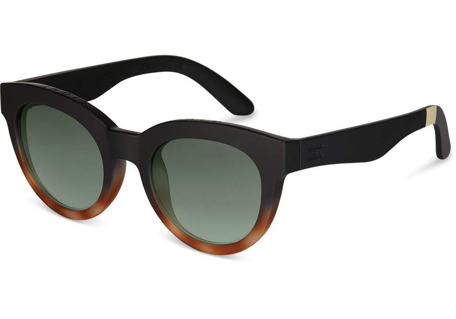 Florentin Black Tortoise Fade Polarized Traveler Sunglasses Side View Opens in a modal