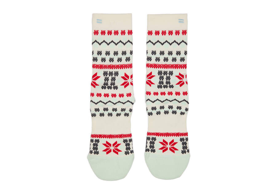 Light Cushioned Crew Socks Holiday Fair Isle Front View Opens in a modal