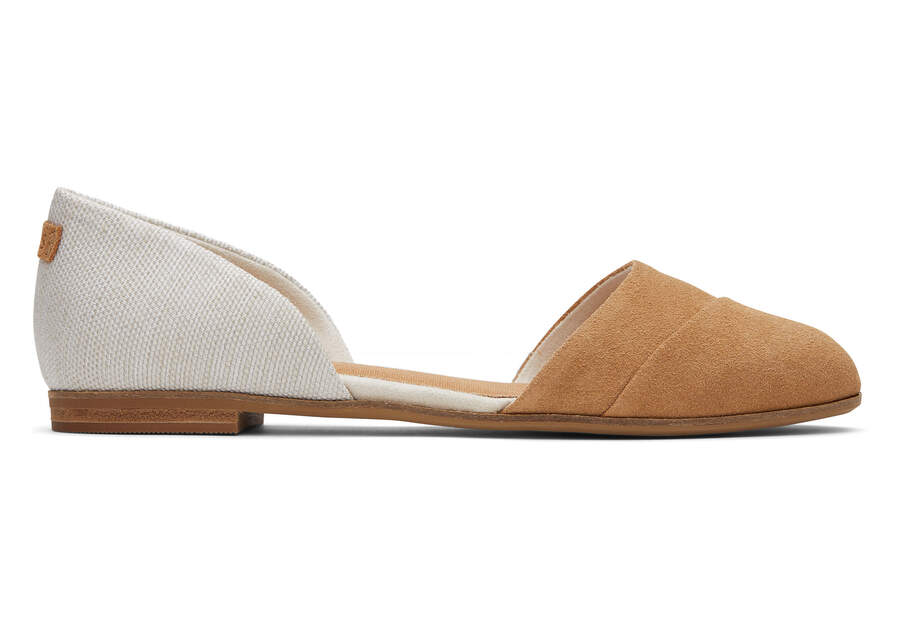 Jutti D'Orsay Tan Suede Leather Flat Side View Opens in a modal