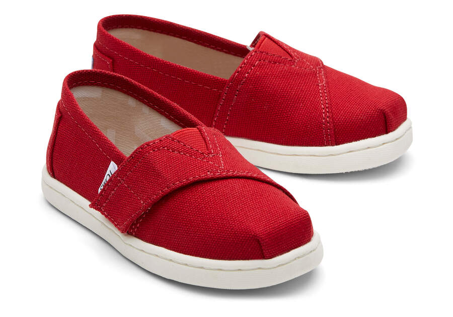 Tiny Alpargata Red Canvas Toddler Shoe Front View Opens in a modal