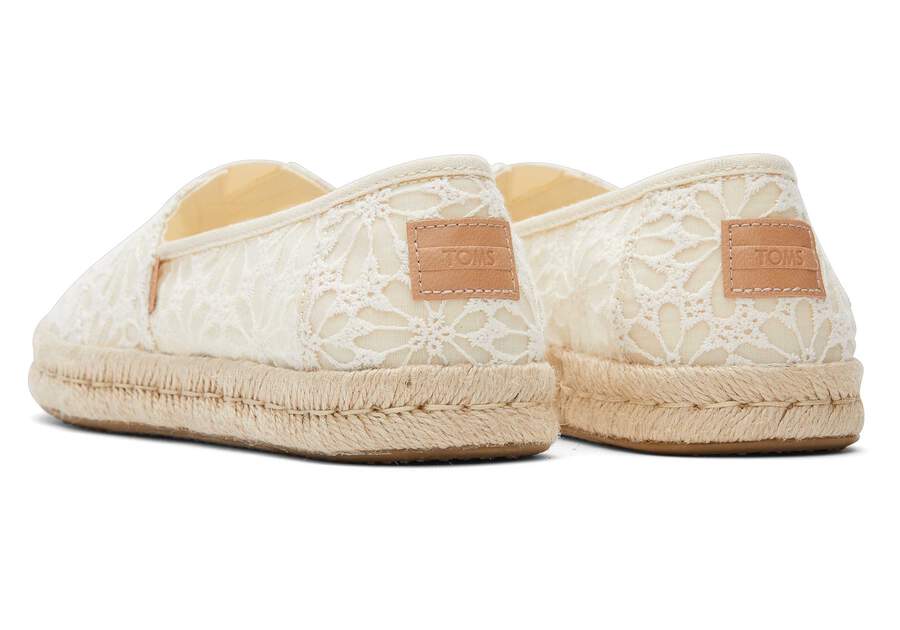 Alpargata Rope 2.0 Natural Floral Lace Espadrille Back View Opens in a modal