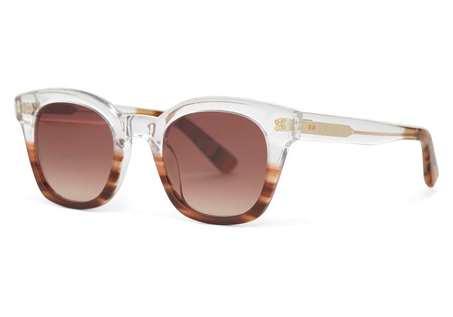 Rome Mocha Fade Handcrafted Sunglasses Side View Opens in a modal