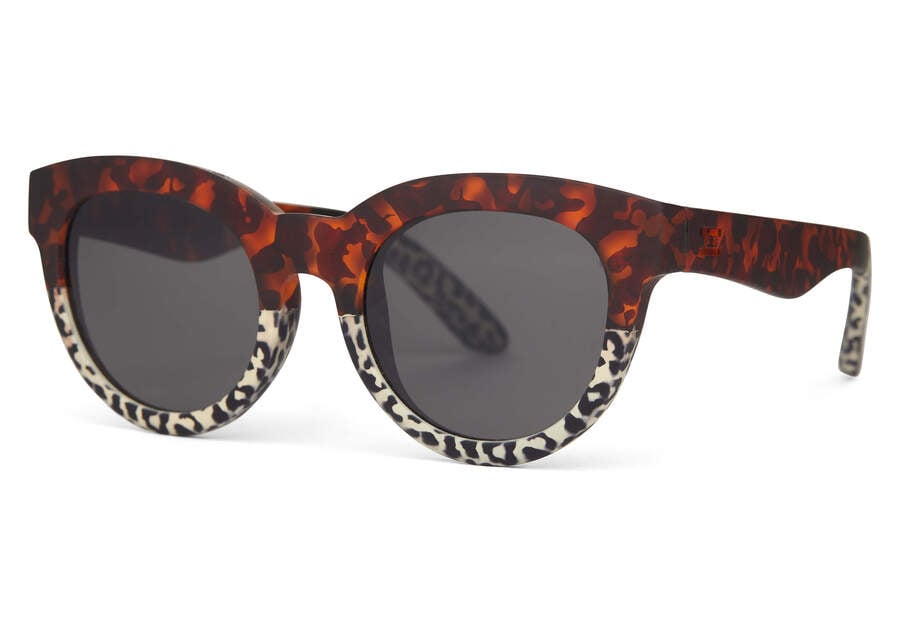 Florentin Blonde Tortoise Cheetah Fade Traveler Sunglasses Side View Opens in a modal