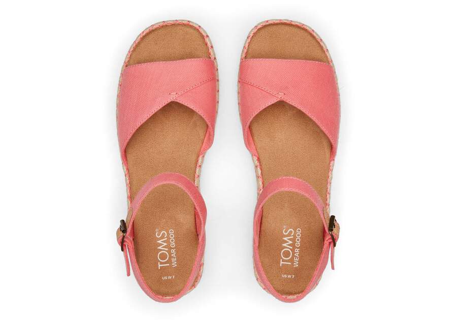 Abby Pink Flatform Espadrille Sandal Top View Opens in a modal