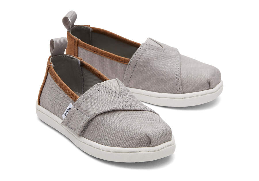 Alpargata Grey Recycled Cotton Toddler Shoe Front View Opens in a modal