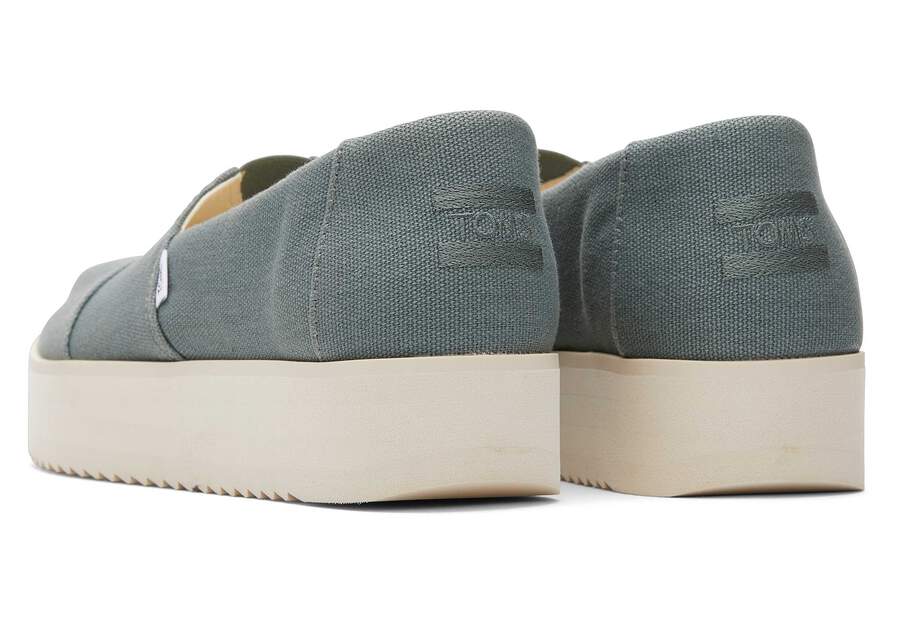 Alpargata Green Midform Espadrille Back View Opens in a modal