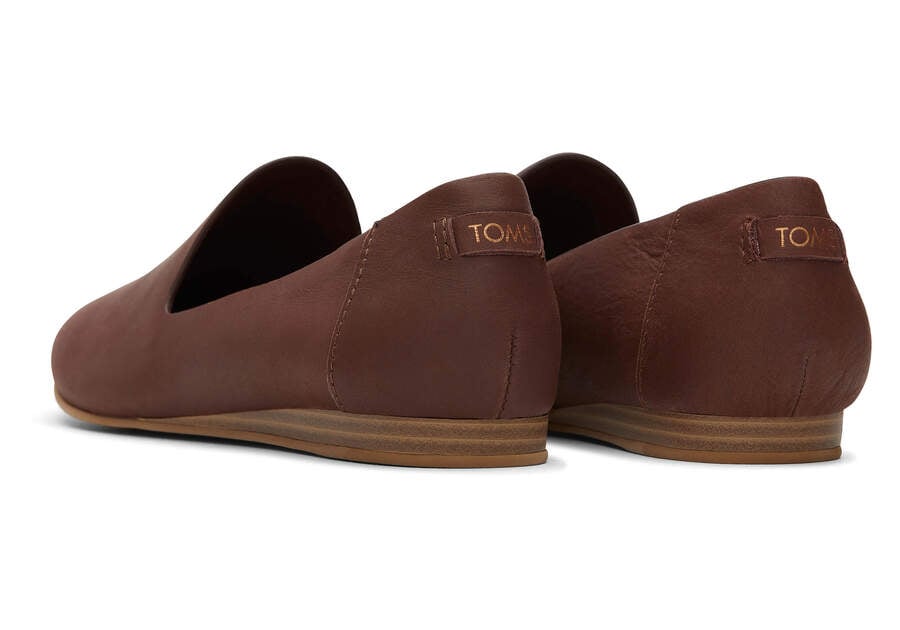 Darcy Chestnut Leather Flat Back View