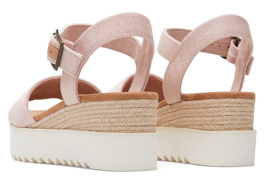 Diana Pink Wedge Sandal Back View Opens in a modal