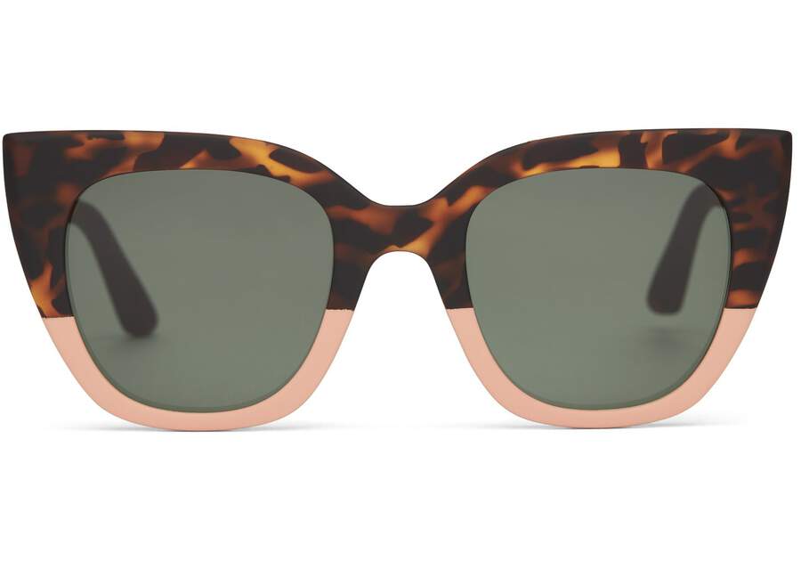 Sydney Blonde Tortoise Coral Fade Traveler Sunglasses Front View Opens in a modal