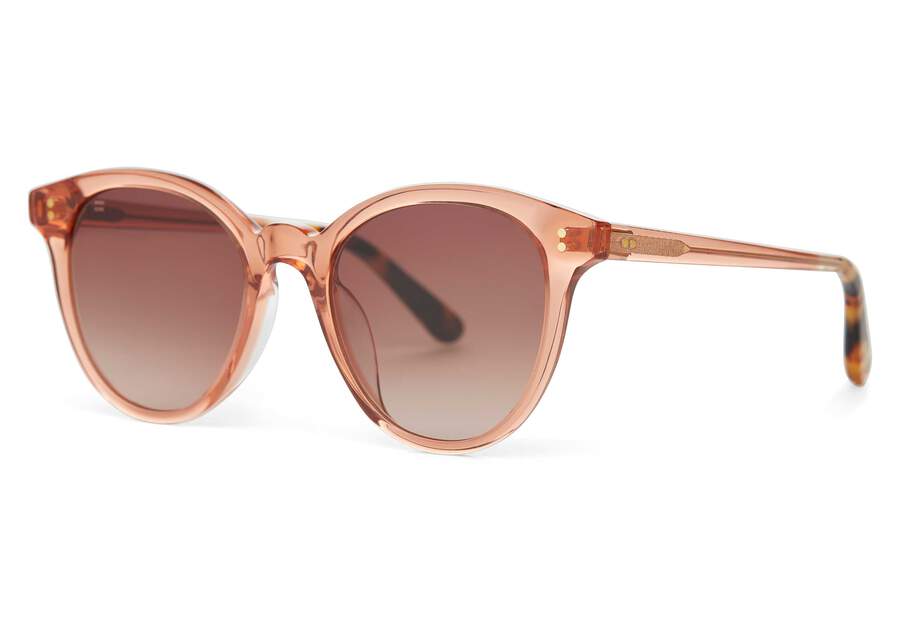 Aaryn Apricot Handcrafted Sunglasses Side View Opens in a modal