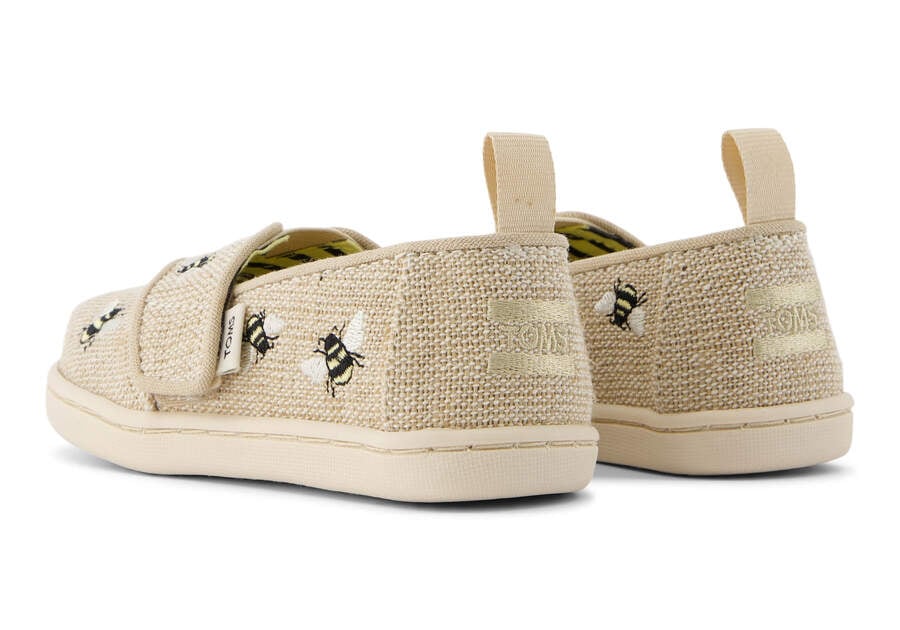 Alpargata Embroidered Bees Toddler Shoe Back View Opens in a modal