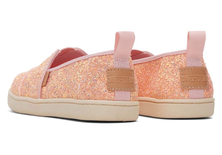 Youth Alpargata Pink Glitter Kids Shoe Back View Opens in a modal