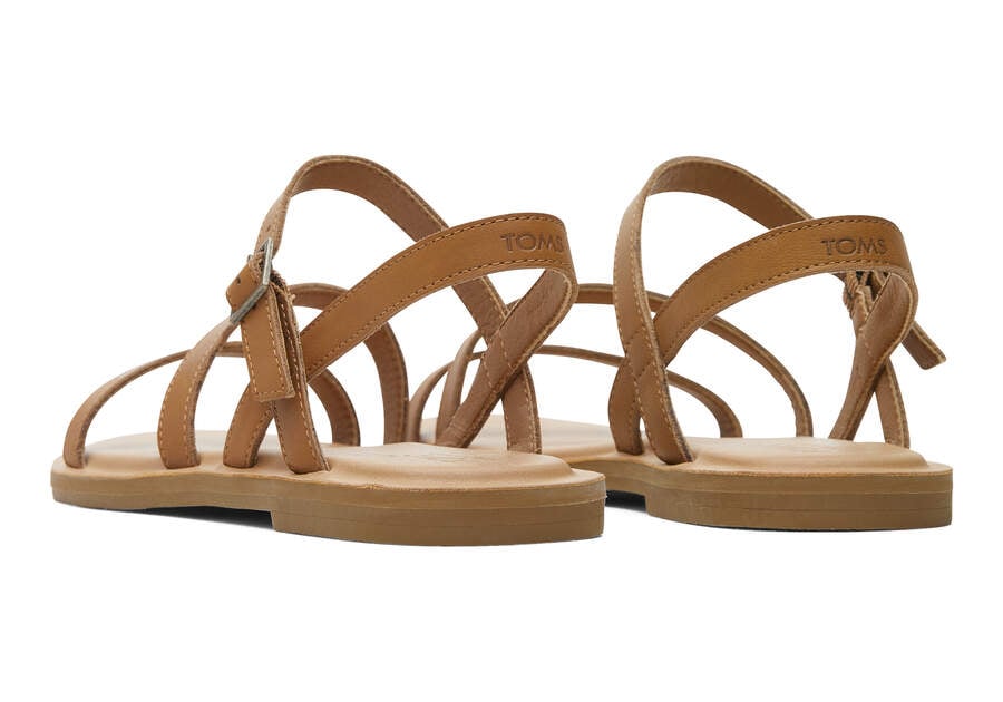Kira Tan Leather Strappy Sandal Back View Opens in a modal