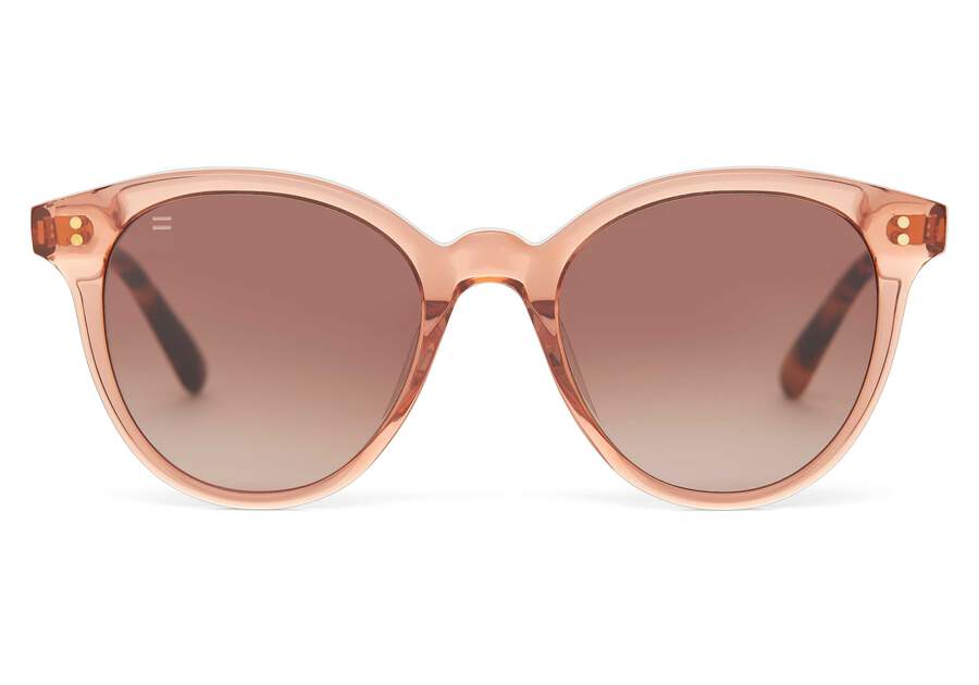 Aaryn Apricot Handcrafted Sunglasses Front View Opens in a modal