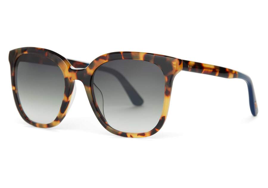 Charmaine Blonde Tortoise Handcrafted Sunglasses Side View Opens in a modal