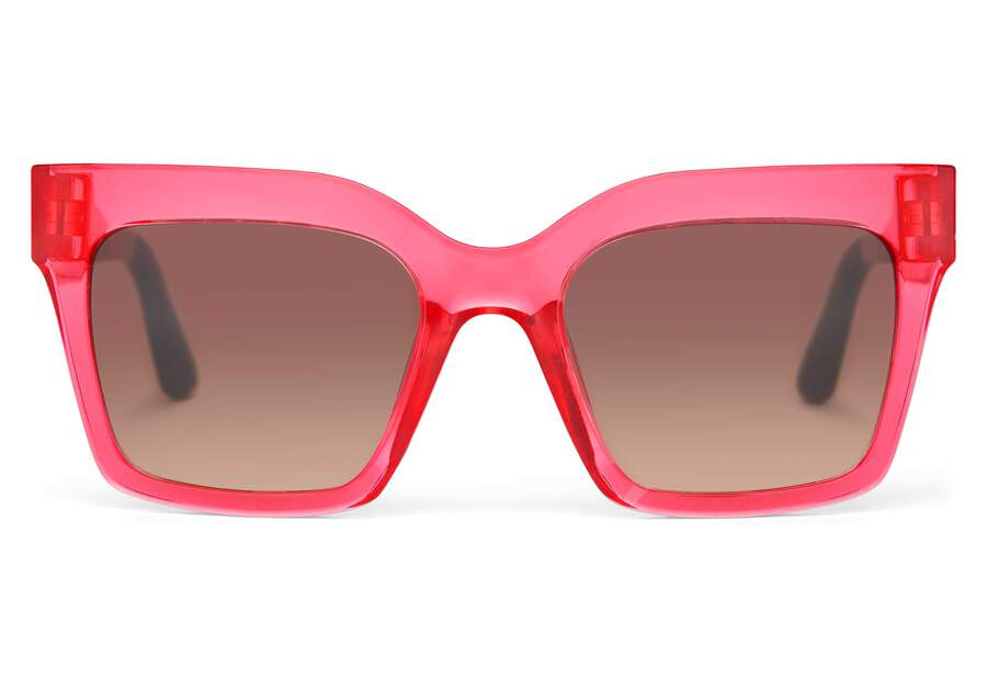 Adelaide Pink Crystal Traveler Sunglasses Front View Opens in a modal