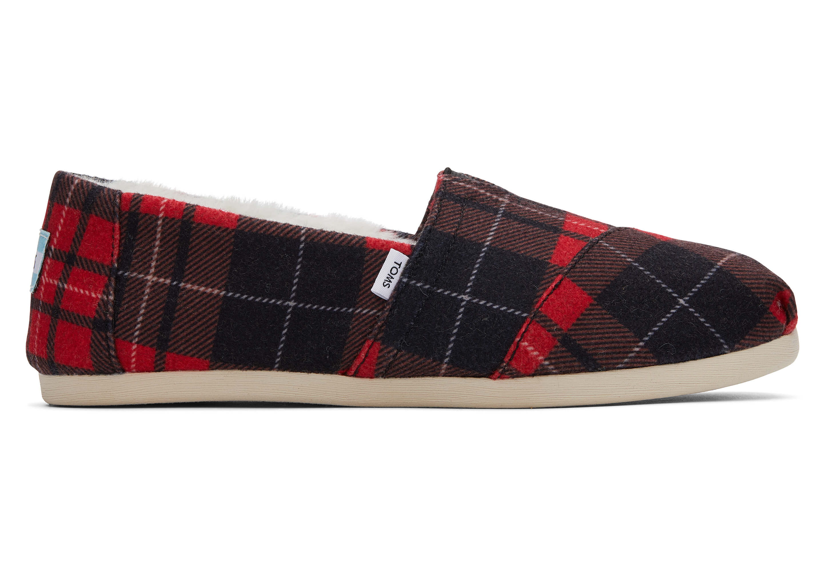 Shoes Womens Shoes Slip Ons Loafers Red plaid flats 
