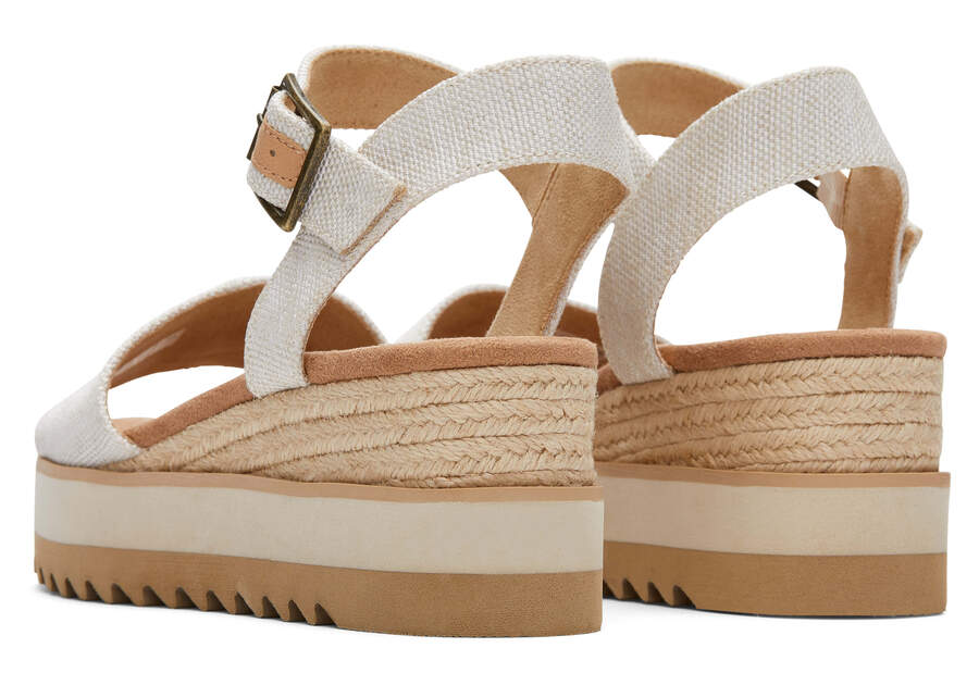 Diana Natural Wedge Wide Sandal Back View Opens in a modal