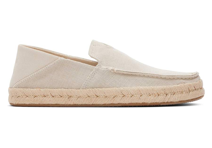 Alonso Cream Heritage Canvas Rope Loafer Side View Opens in a modal