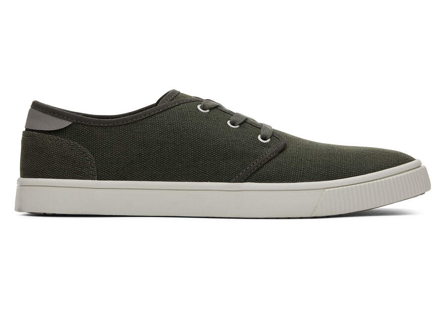 Carlo Green Heritage Canvas Lace-Up Sneaker Side View Opens in a modal