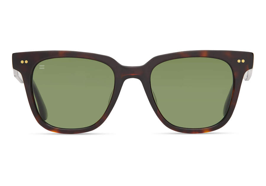 Memphis 301 Tortoise Polarized Handcrafted Sunglasses Front View Opens in a modal