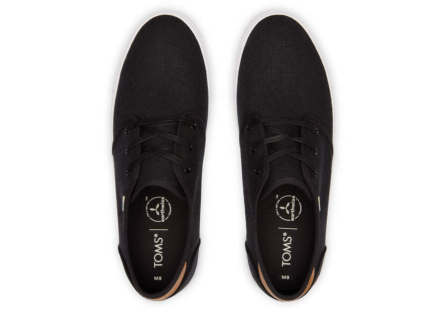 Carlo Black Heritage Canvas Lace-Up Sneaker Top View Opens in a modal