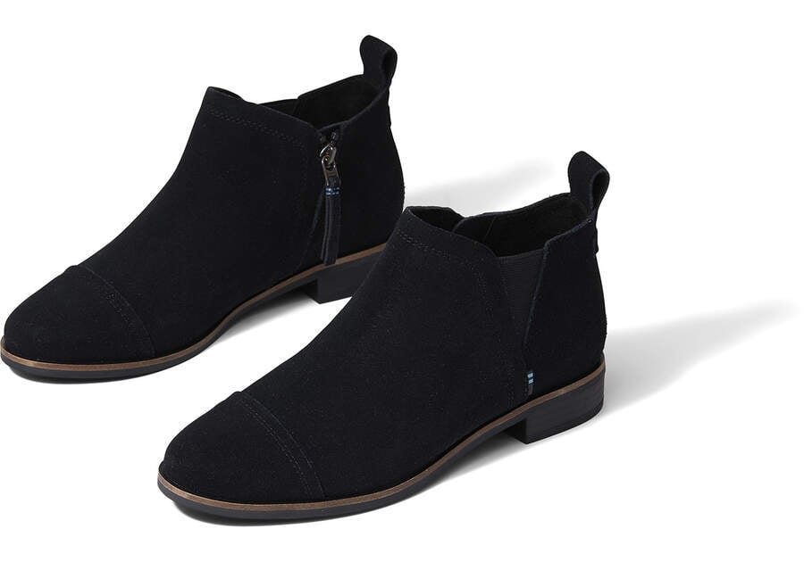 Reese Black Suede Ankle Boot Front View Opens in a modal
