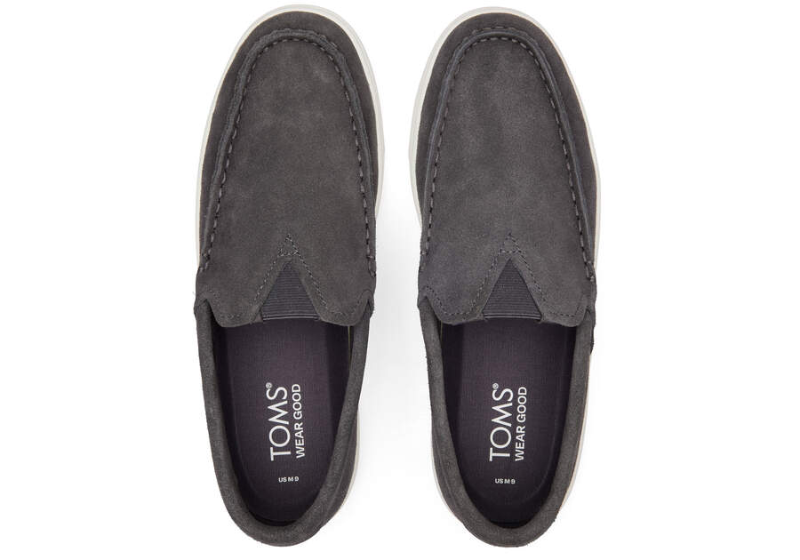 TRVL LITE Grey Suede Loafer Top View Opens in a modal