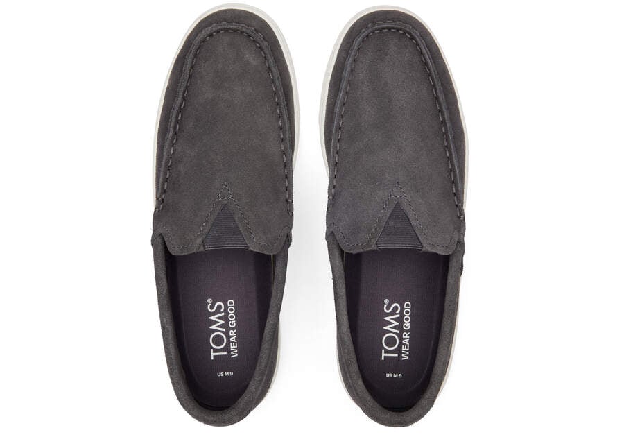 TRVL LITE Grey Suede Loafer Top View Opens in a modal