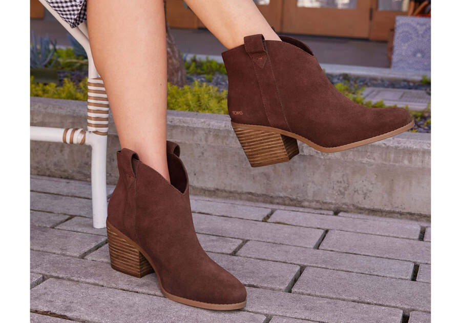 Constance Chestnut Suede Heeled Boot Additional View 2