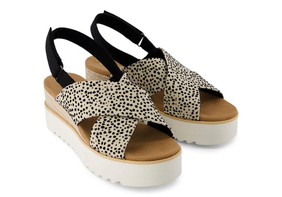 Diana Crossover Mini Cheetah Wedge Sandal Front View Opens in a modal