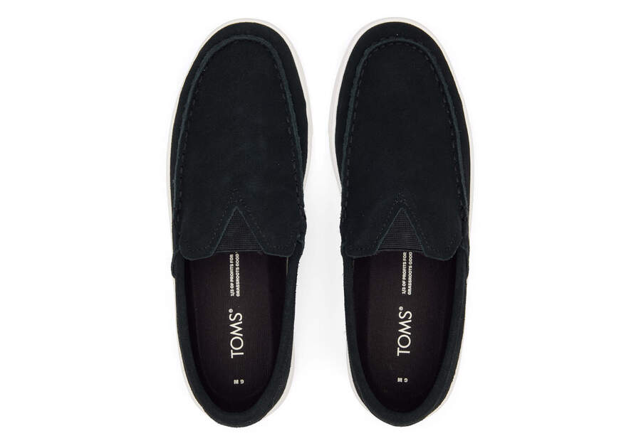 TRVL LITE Black Suede Loafer Top View Opens in a modal