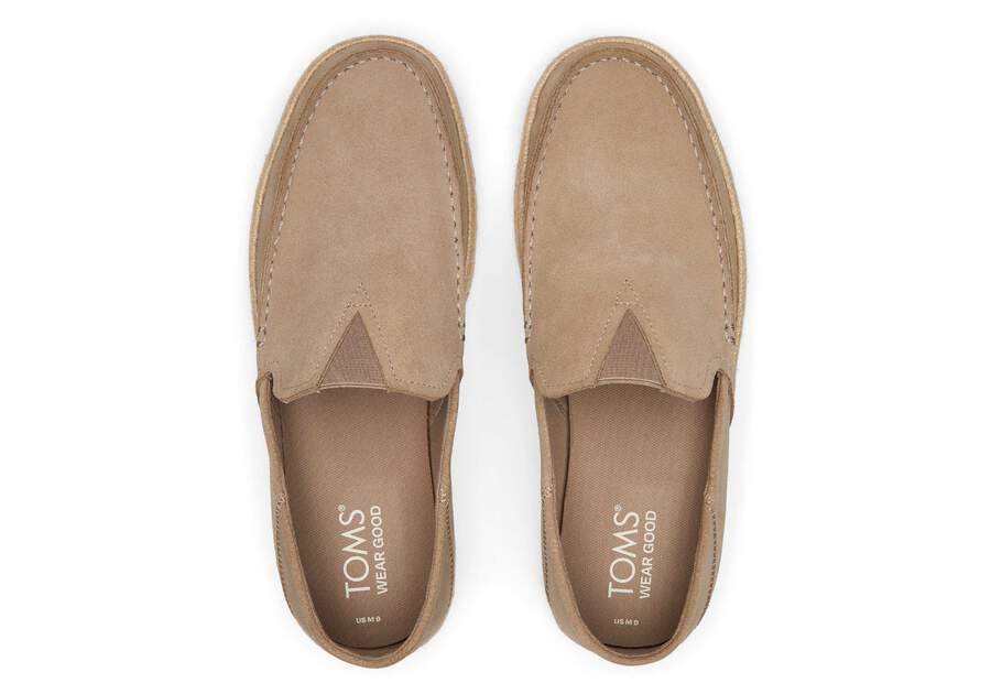 Alonso Taupe Suede Rope Loafer Top View Opens in a modal