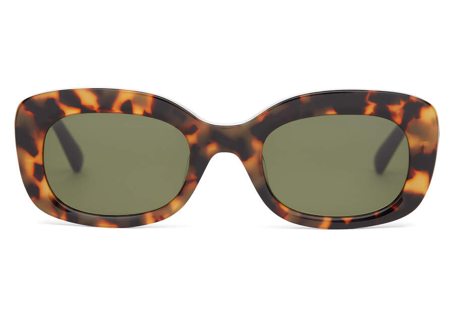 Jules Blonde Tortoise Handcrafted Sunglasses Front View Opens in a modal