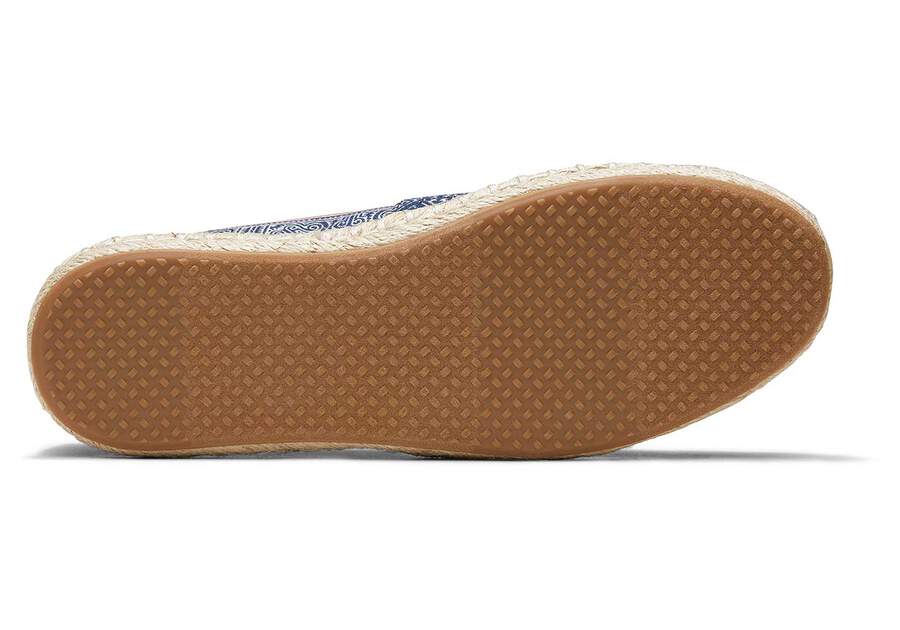 Hmong Indigo Floral Rope Espadrille Bottom Sole View Opens in a modal