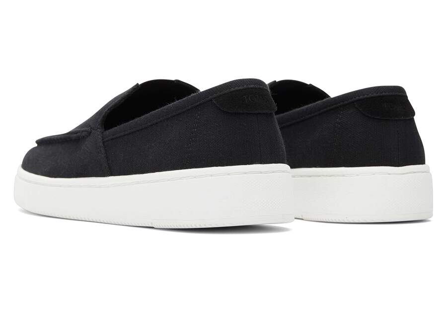 TRVL LITE Black Recycled Cotton Loafer Back View Opens in a modal