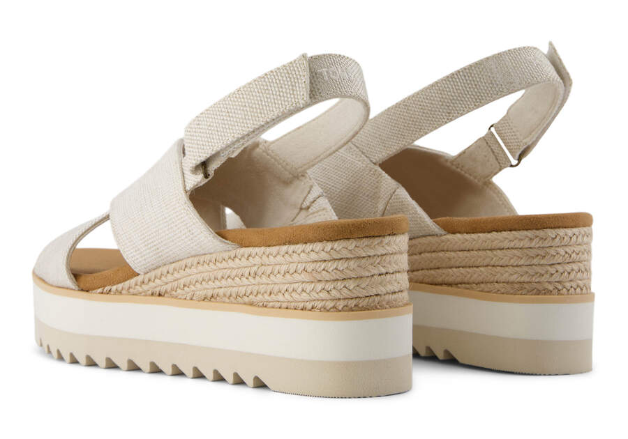 Diana Crossover Natural Wedge Sandal Back View Opens in a modal