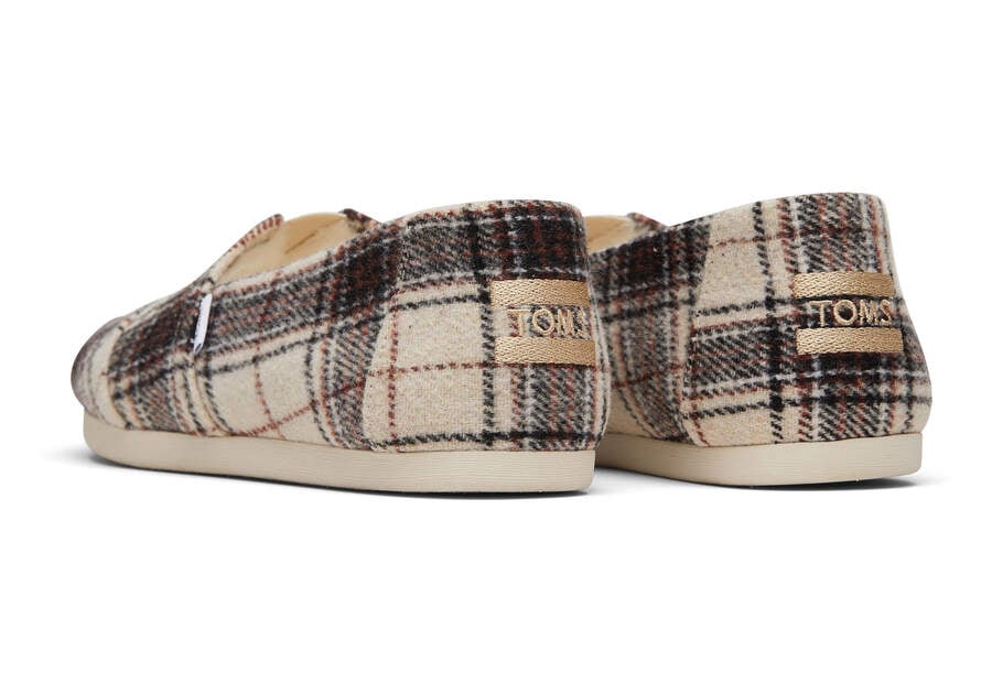 Alpargata Natural Plaid with Faux Fur Back View Opens in a modal