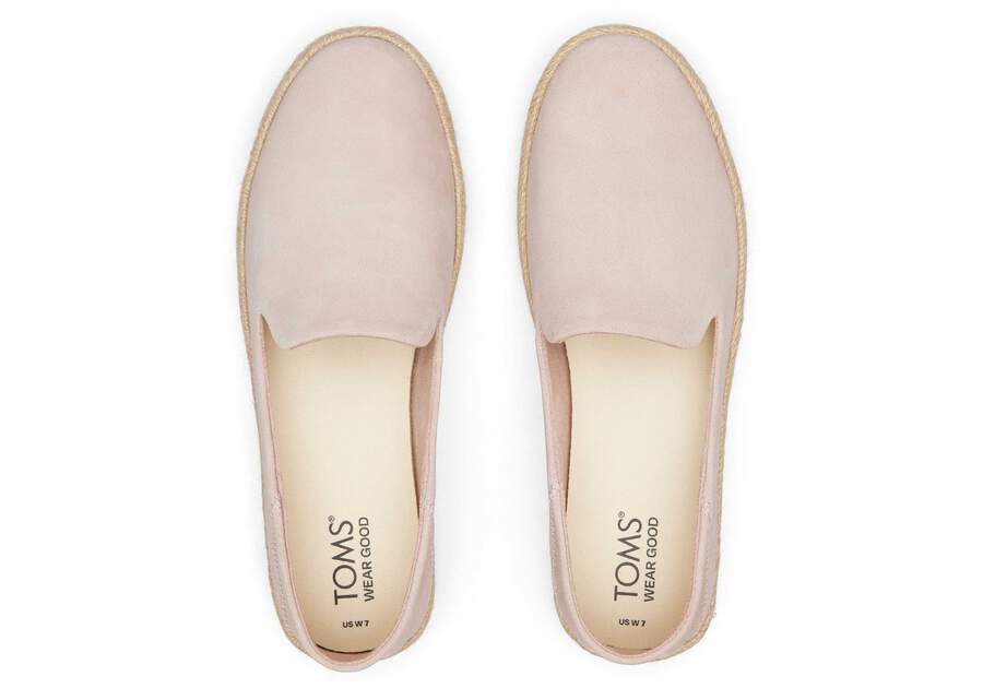 Carolina Pink Suede Espadrille Top View Opens in a modal